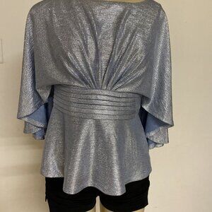 Adrianna Papell Shimmery Women's Evening‎ Cape Sleeveless Top Size 2P
